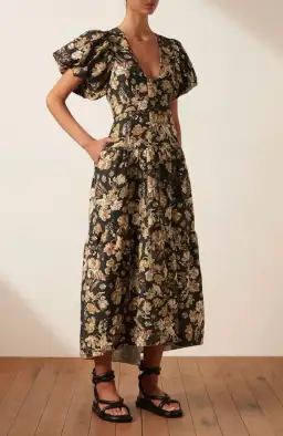 Shona Joy Palermo Plunged Short Sleeve Midi Dress Black Size AU 16 for rent on The Volte - image 4