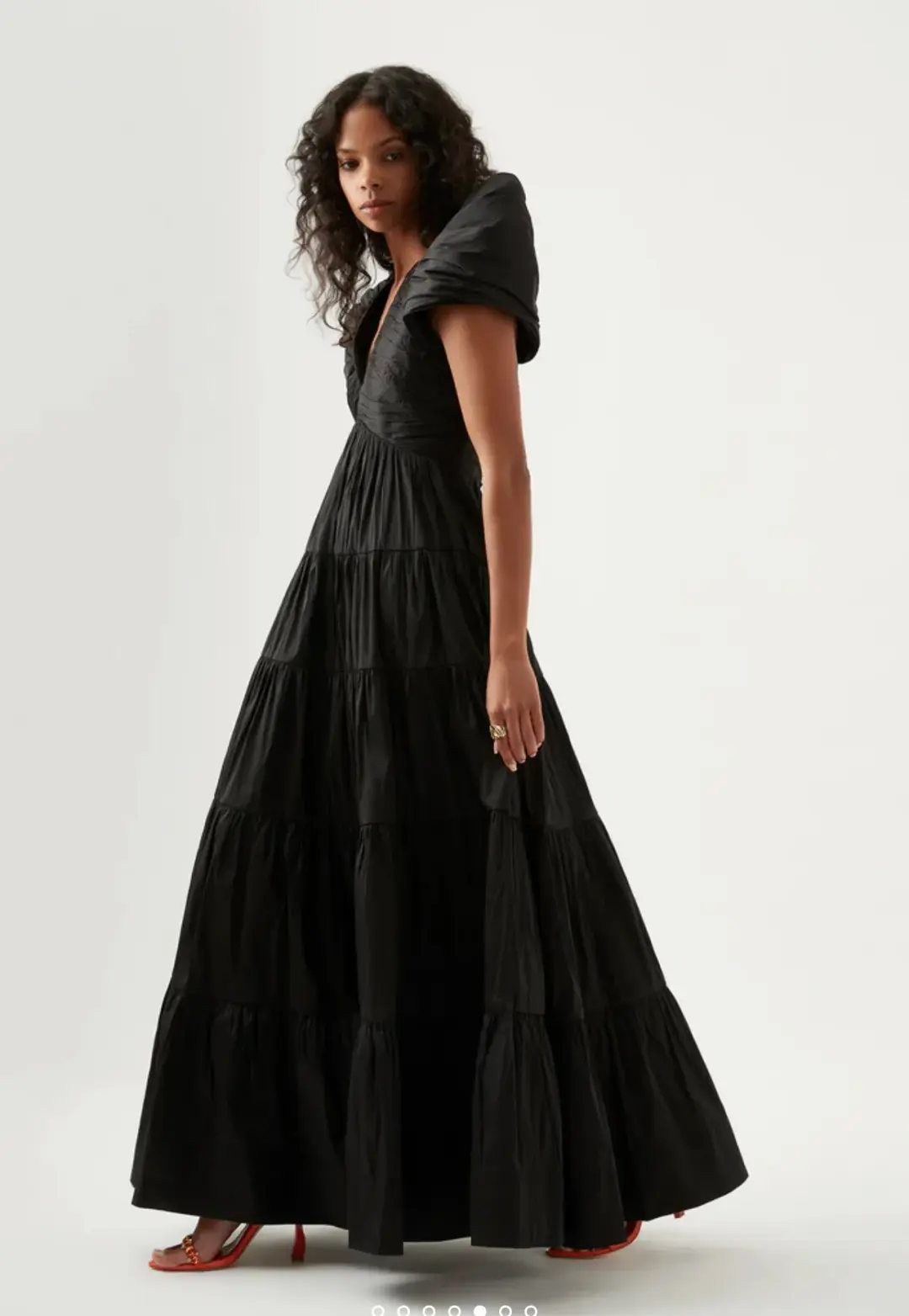 Aje Statuesque Tiered Gown Black Size 8 for rent on The Volte - main image