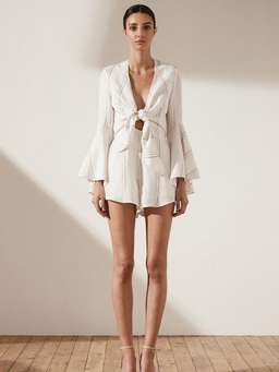 ALBA FLARED SLEEVE TIE FRONT PLAYSUIT for rent on The Volte - image 1