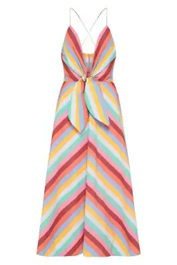 Rebecca Vallance Lolita Tie Midi Dress in Multi Colour Print Size 14 for rent on The Volte - image 3