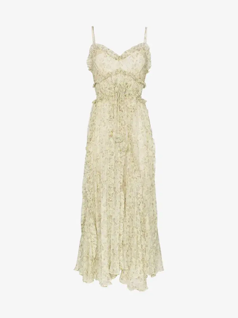 Lee Mathews Nina Crinkle Silk Floral Cami Dress Floral Size 12 for rent on The Volte - main image