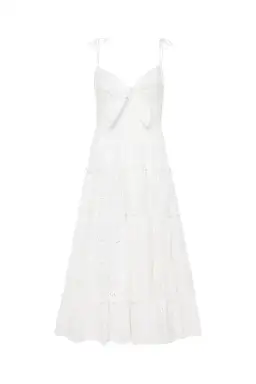 Palm Noosa James Midi Dress in White Linen Size 12 for rent on The Volte - image 5
