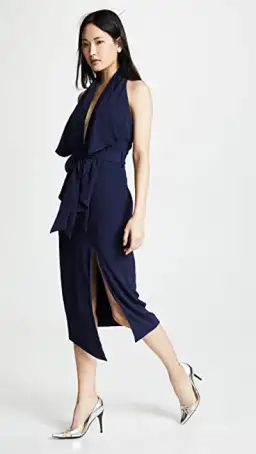 MISHA Lorena Midi Dress in Navy Size 12/L for rent on The Volte - image 4