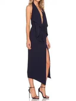 MISHA Lorena Midi Dress in Navy Size 12/L for rent on The Volte - image 1