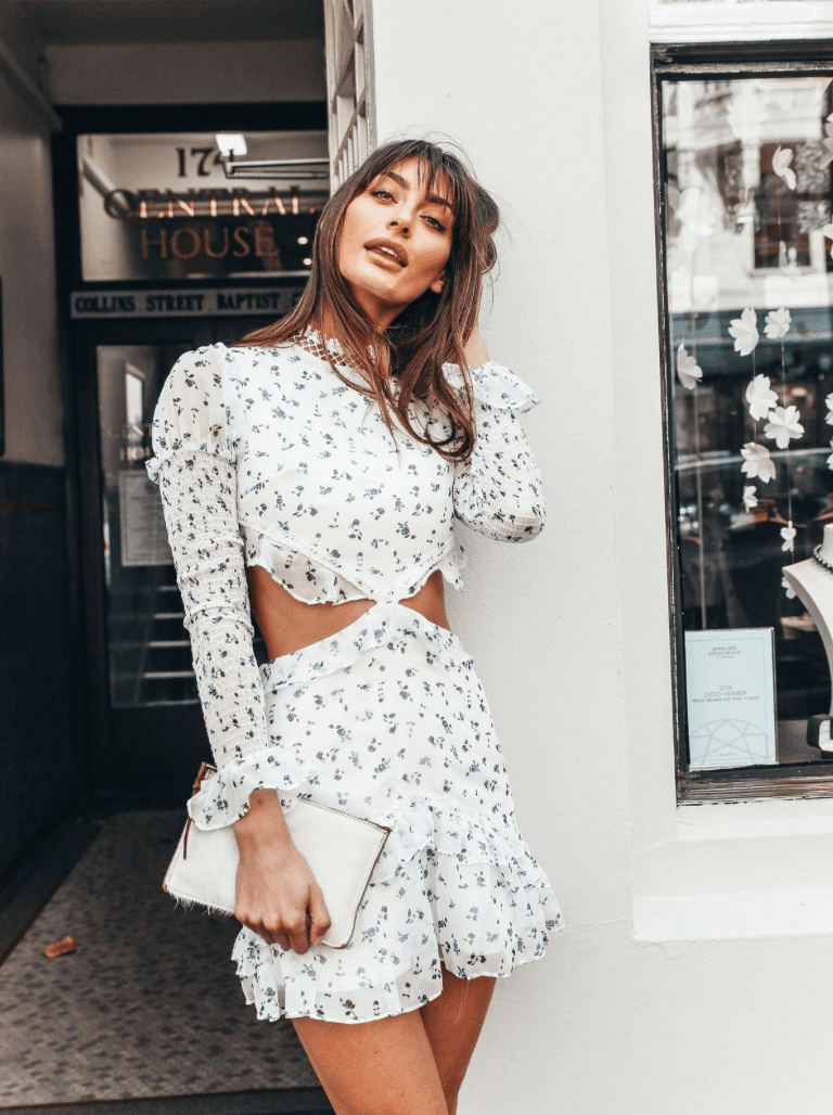 By Nicola Everlasting Dress Indigo Blooms Print Size 6 for rent on The Volte - main image