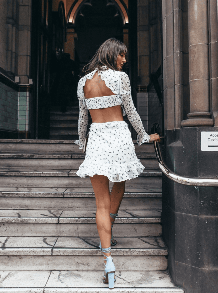 By Nicola Everlasting Dress Indigo Blooms Print Size 6 for rent on The Volte - main image