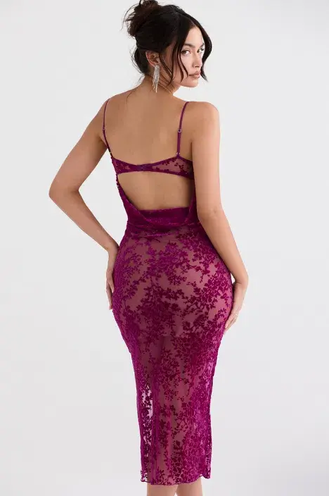 House of CB Ione Dress in Cranberry Size XS/Au 6-8 for rent on The Volte - main image