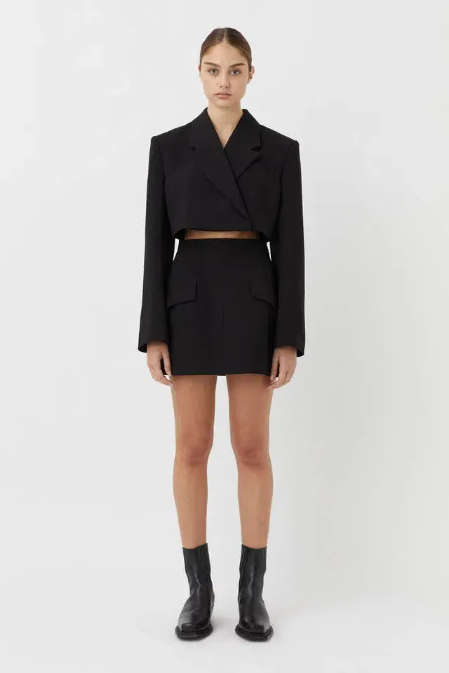 Camilla and Marc Camellia Tailored Cut Out Blazer Mini Dress Black Size 8 for rent on The Volte - main image