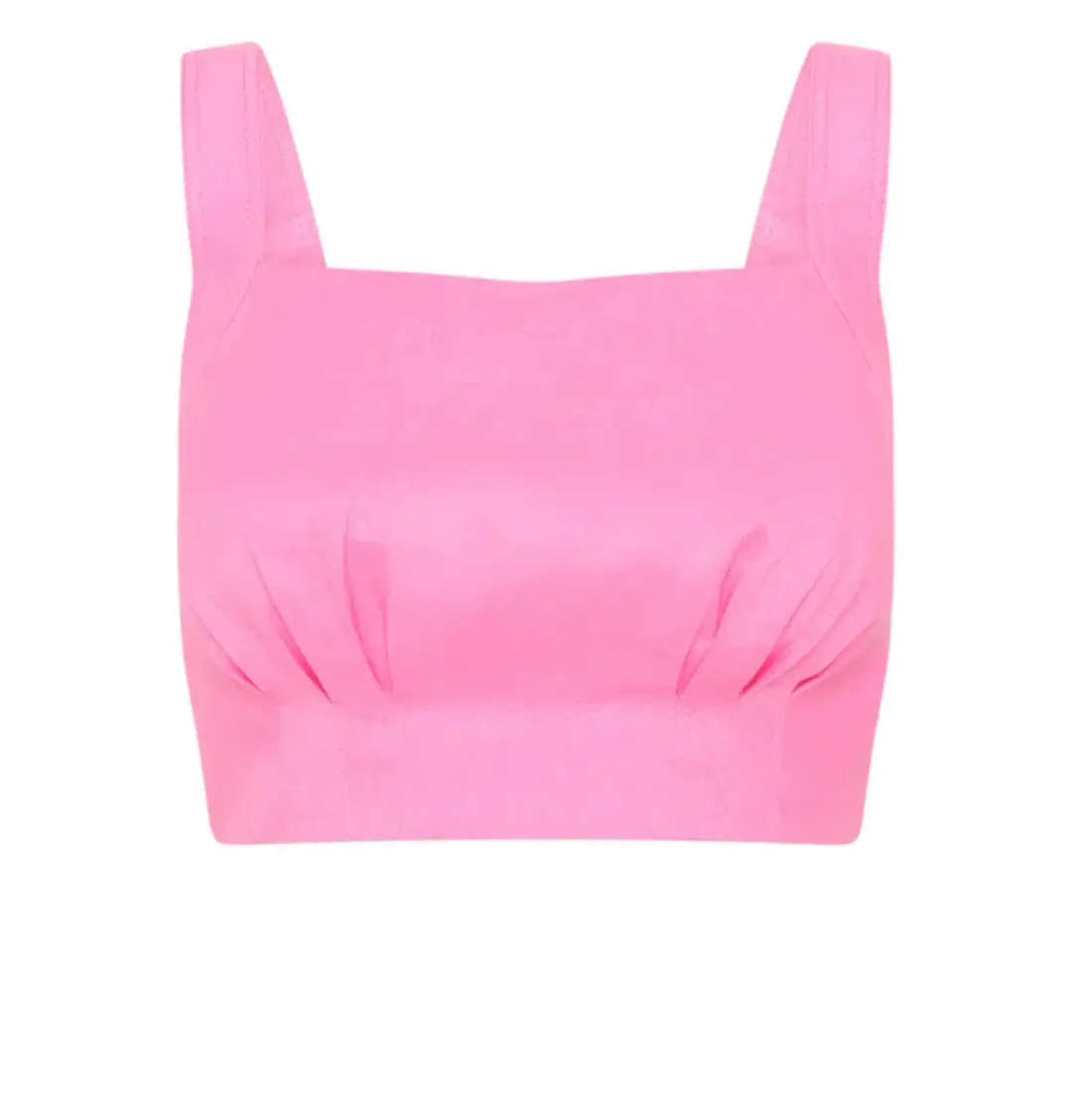 Aje Paper Bag Shorts & Tie Back Top Two Piece Set in Pink Size 6 for rent on The Volte - main image