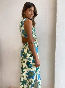 SIR the Label Alexandre Knot Dress in Marguerite Print Size 2 / AU 10 for rent on The Volte - image 3
