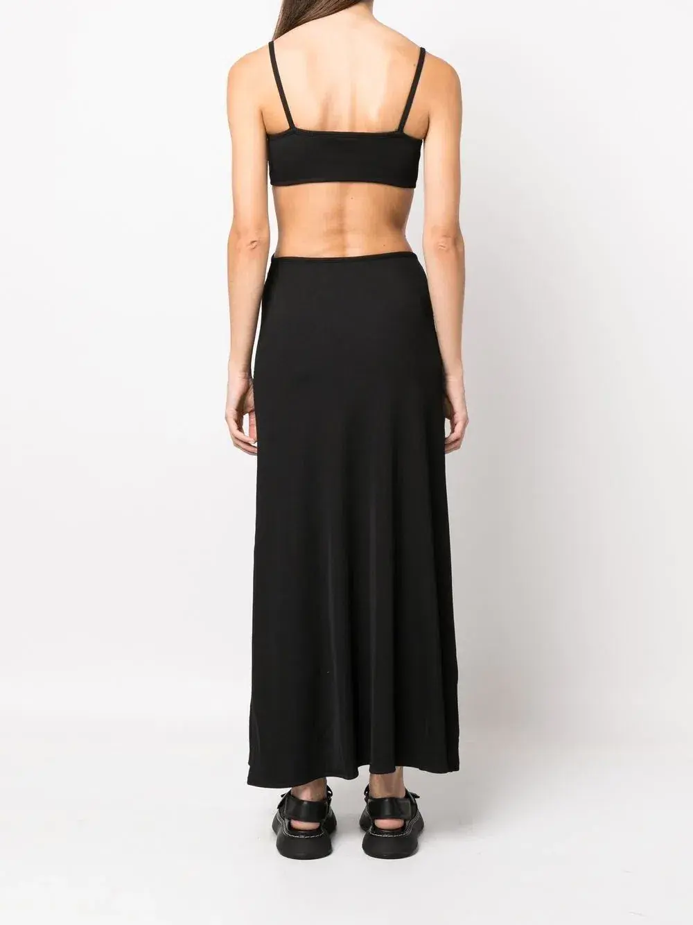 Christopher Esber Crystal Torso Bra Dress Black Size 10 for rent on The Volte - main image