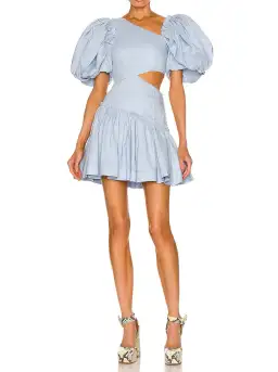 Aje Chateau Cut Out Mini Dress Blue Size 12