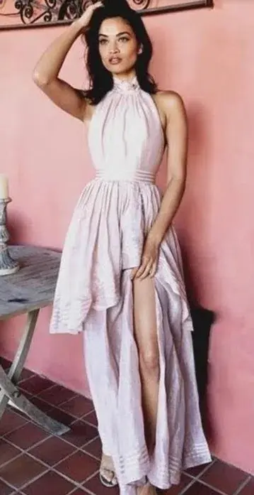 Aje Sienna Maxi Dress Blush Size 6 for rent on The Volte - main image