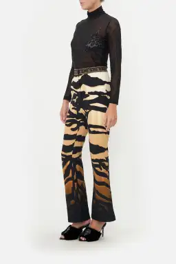 Camilla Jersey Turtleneck Tame My Tiger Black with Camilla Cool For Cats Soft Bra & Camilla Full Length Flared Pant Tame My Tiger (L / AU14) for rent on The Volte - image 5