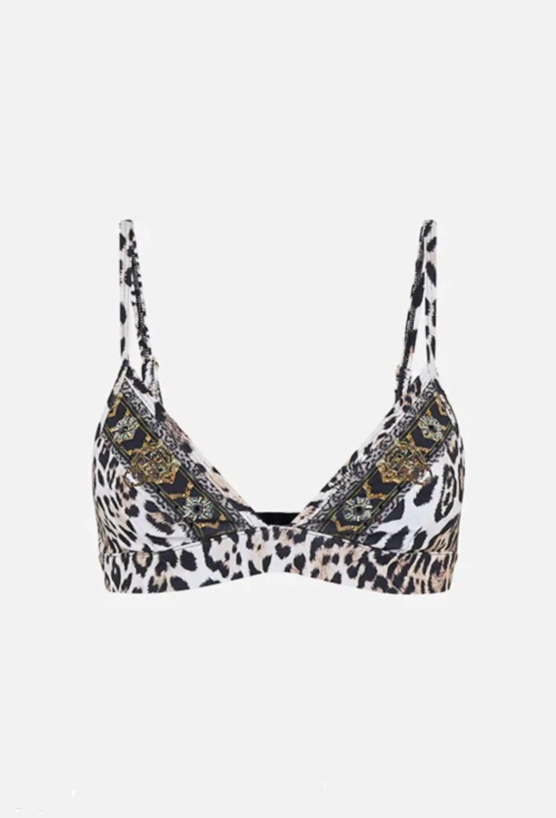 Camilla Jersey Turtleneck Tame My Tiger Black with Camilla Cool For Cats Soft Bra & Camilla Full Length Flared Pant Tame My Tiger (L / AU14) for rent on The Volte - main image