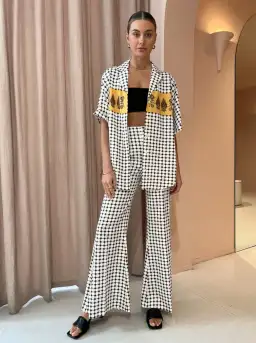 Camilla & Marc Rivoli Shirt & Pants Set Print Size 4 for rent on The Volte - image 1