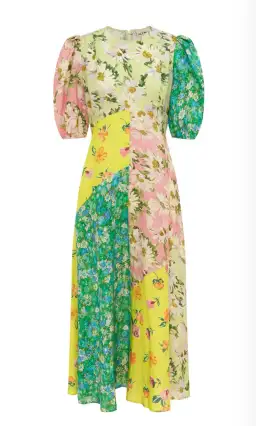 Alemais Kenzie Patchwork Floral Midi Dress Multi Size AU 10 for rent on The Volte - image 3