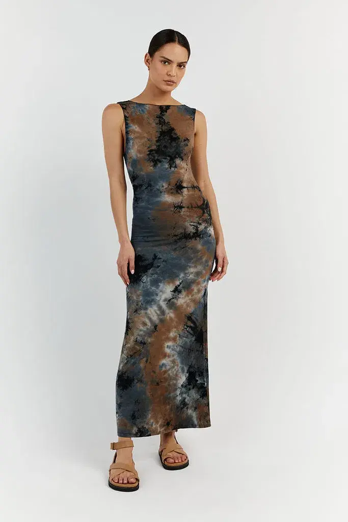 Dissh Millen Midi Dress Blue Tie Dye Size M / AU 10 for rent on The Volte - main image
