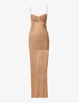 Self Portrait Hotfix Fishnet Maxi Nude Size AU 12 for rent on The Volte - image 4