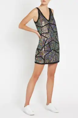 Sass & Bide The Venture Embellished Shift Mini Dress Black Size AU 14 for rent on The Volte - image 1