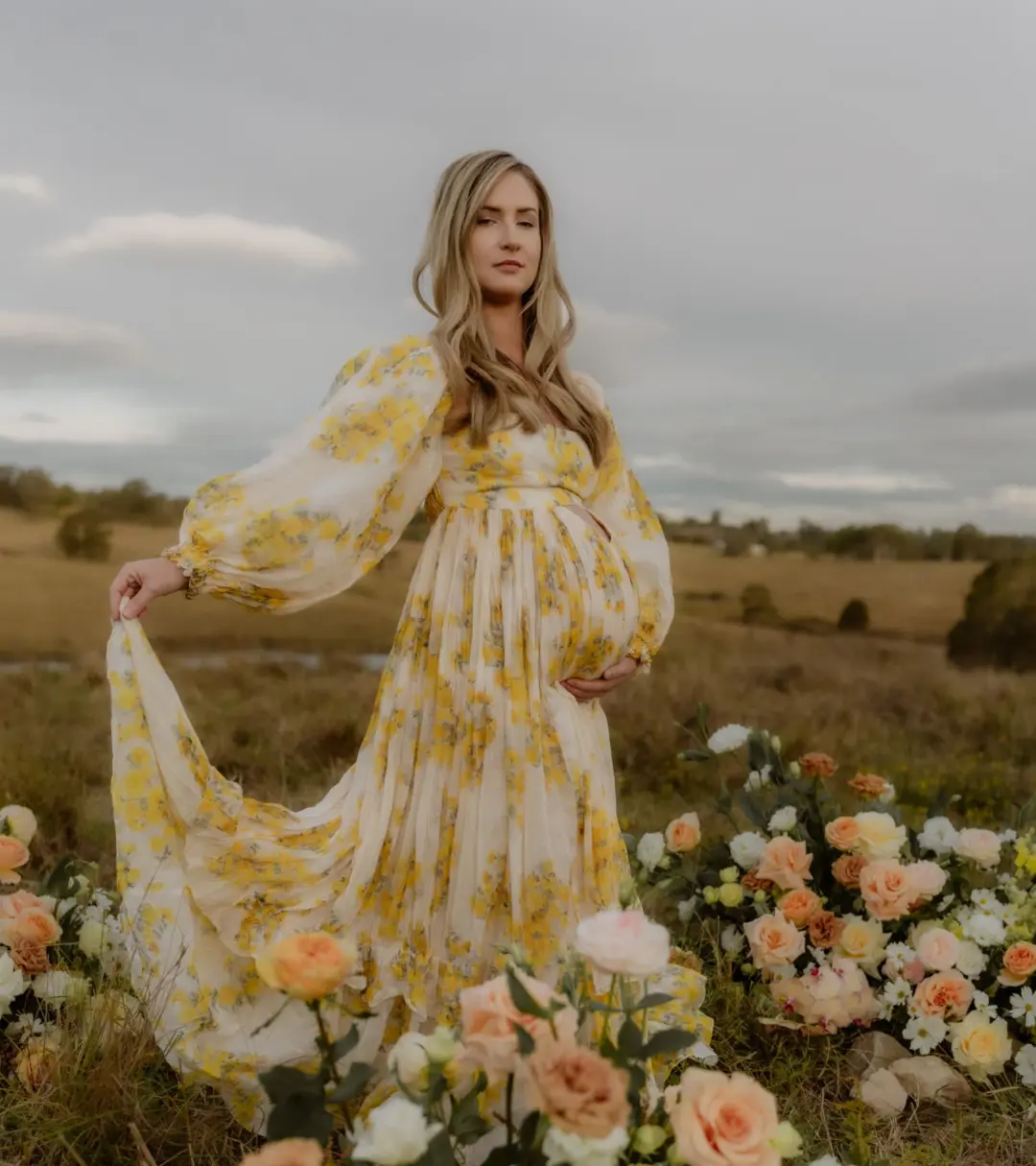 Rooh Collective Poppy Zephyr Maxi Dress Floral Size Large/AU 12 for rent on The Volte - main image