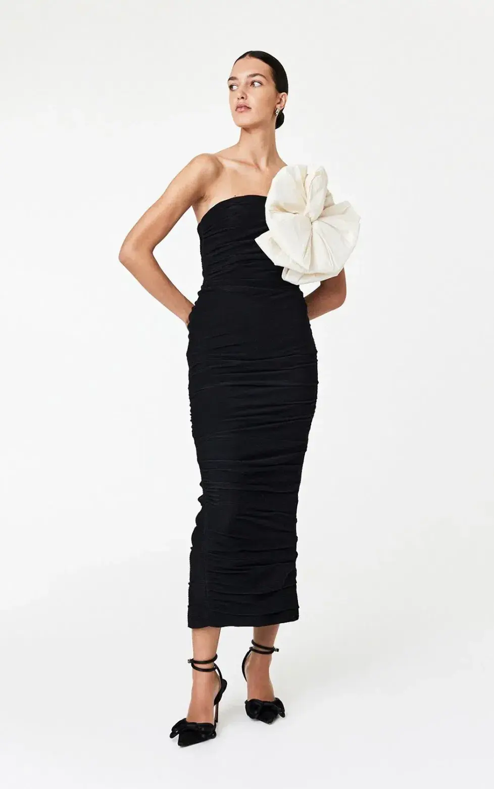 Rachel Gilbert Evana Midi Dress Black Size 2/AU 10 for rent on The Volte - main image