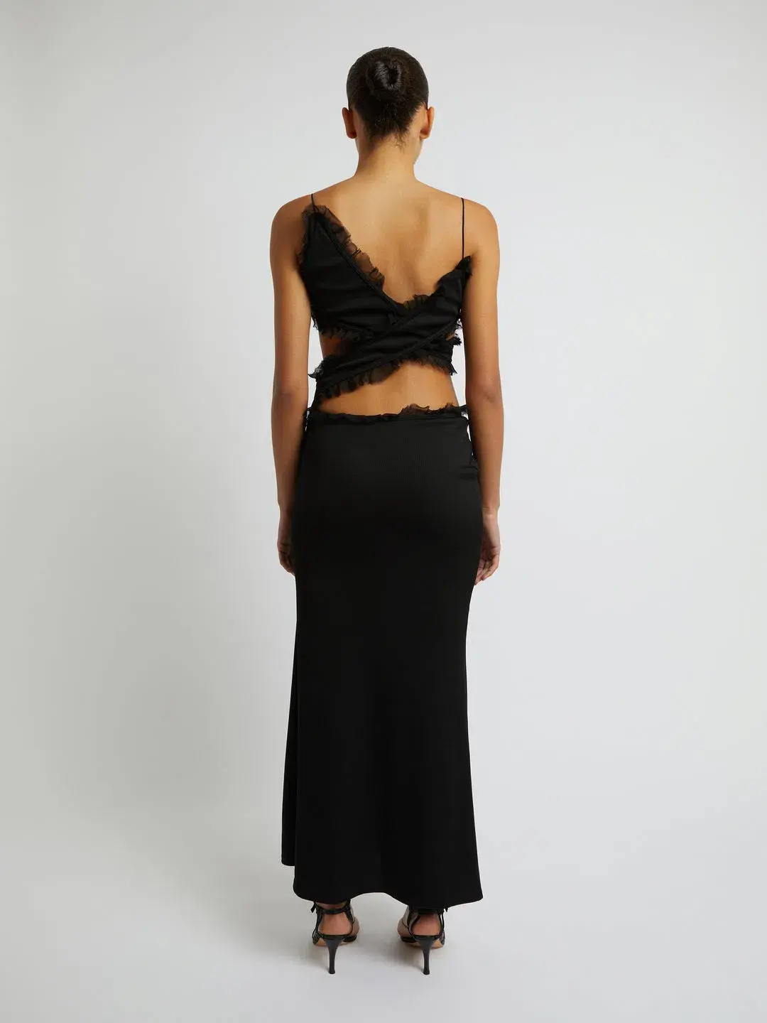 Christopher Esber Long Black Carina Sloped Interlink Tank Dress Size 6 for rent on The Volte - main image