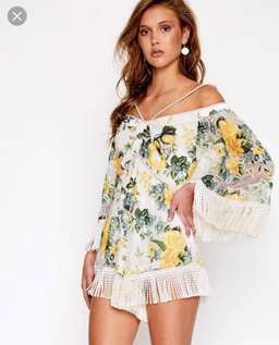 Alice McCall Le Fleur Playsuit Yellow Floral Size 6 for rent on The Volte - image 1
