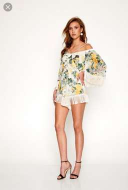 Alice McCall Le Fleur Playsuit Yellow Floral Size 6 for rent on The Volte - image 2