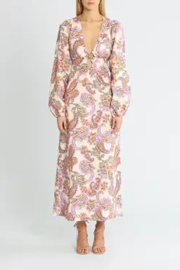 Suboo Sienna Long Sleeve Keyhole Front Maxi Dress Multi Size 14 for rent on The Volte - image 1