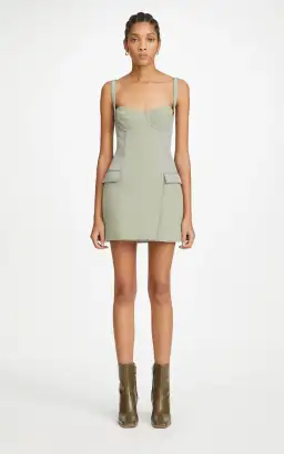 Dion Lee Belted Strap Bustier Dress Green Size 8