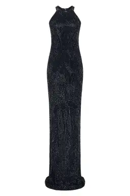 Rachel Gilbert Hand Embellished Carrie Gown Midnight Black Size AU 6 for rent on The Volte - image 3