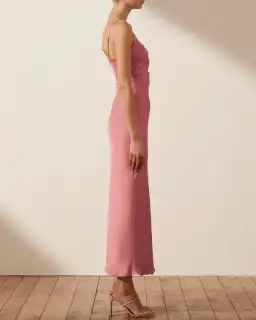 Shona Joy Luxe Twist Front Sleeveless Midi Dress Pink Size 10 for rent on The Volte - image 3