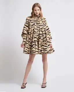 Aje Nouveau Zebra Stripe Smock Dress Print Size 6 for rent on The Volte - image 1