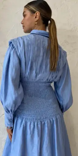 Saint Armont Contre Moi Maxi Shirt Dress Blue Size 6 for rent on The Volte - image 3