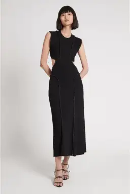 Aje Arp Cut Out Midi Dress Black Size 10 for rent on The Volte - image 1