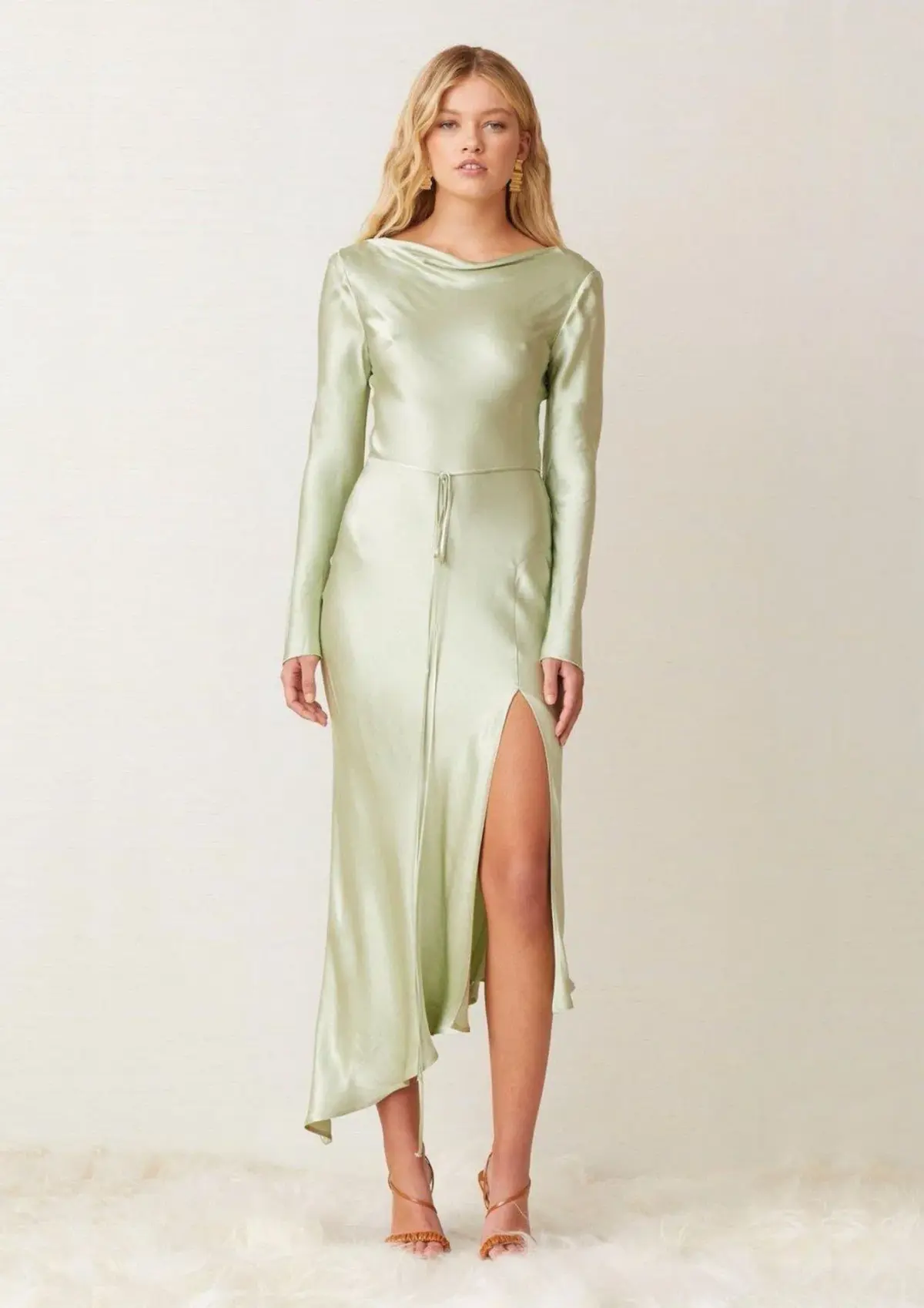 Bec & Bridge Crest Long Sleeve Midi Dress Peppermint Green Size AU 8 - Image 1