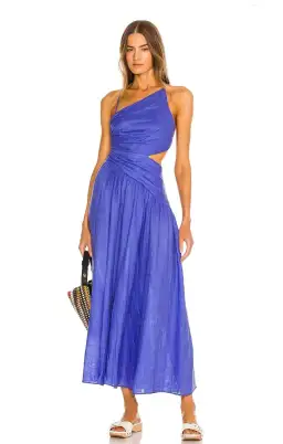 Zimmermann Tropicana Asymmetric Dress Zimmermann Electric Blue Size 0/AU 8