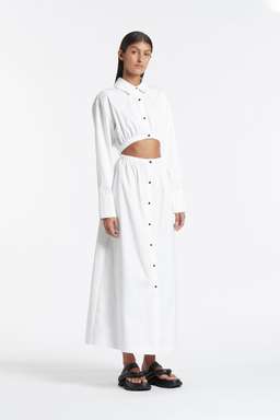 Sir The Label Ilkin Deconstructed Shirt Dress White Size 1 / AU 8
