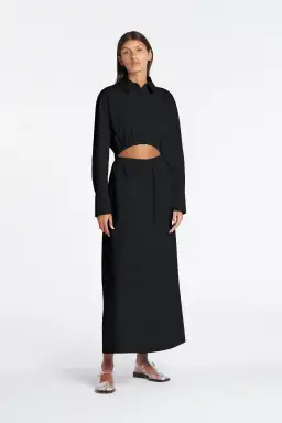 Sir The Label Ilkin Deconstructed Shirt Dress Black Size 1 / AU 8