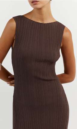 Dissh Ivy Coffee Sleeveless Midi Dress Brown Size S / AU 8 for rent on The Volte - image 4