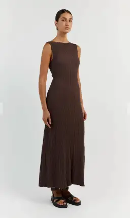 Dissh Ivy Coffee Sleeveless Midi Dress Brown Size S / AU 8 for rent on The Volte - image 2