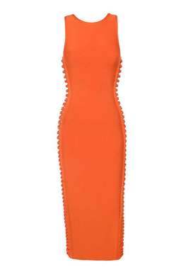 House of CB Martinique Midi Dress Orange Size 8 for rent on The Volte - image 3