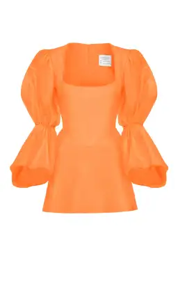 Van Der Kooij Neve Volume Sleeve Micro Mini Dress Orange Size 3 / AU 12 for rent on The Volte - image 3