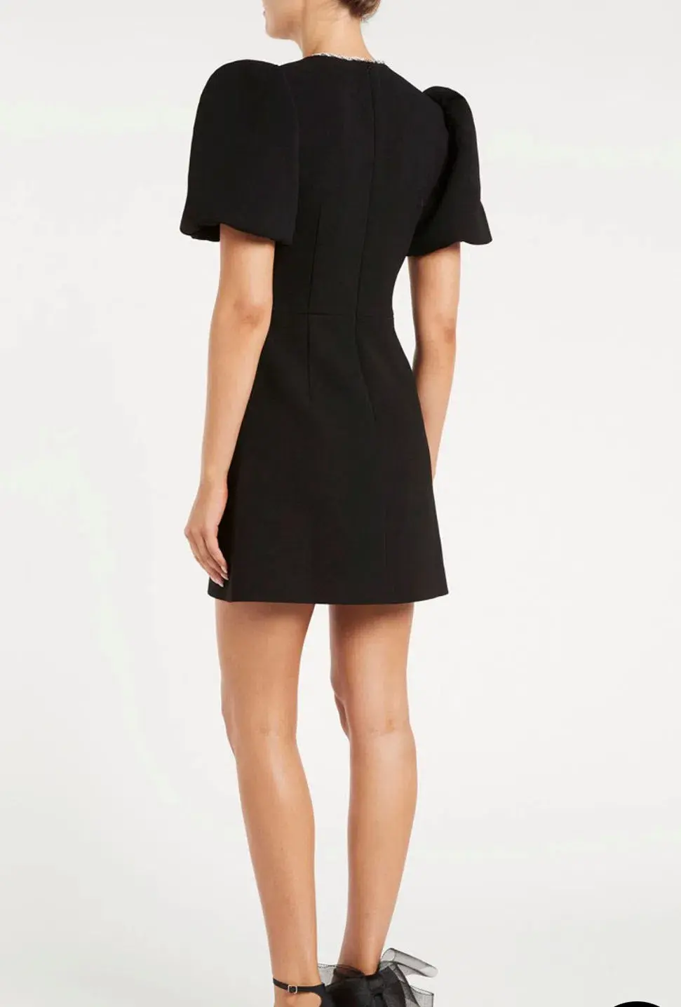 Rebecca Valance Katie Bow Mini Dress (black, size 8) - Image 4