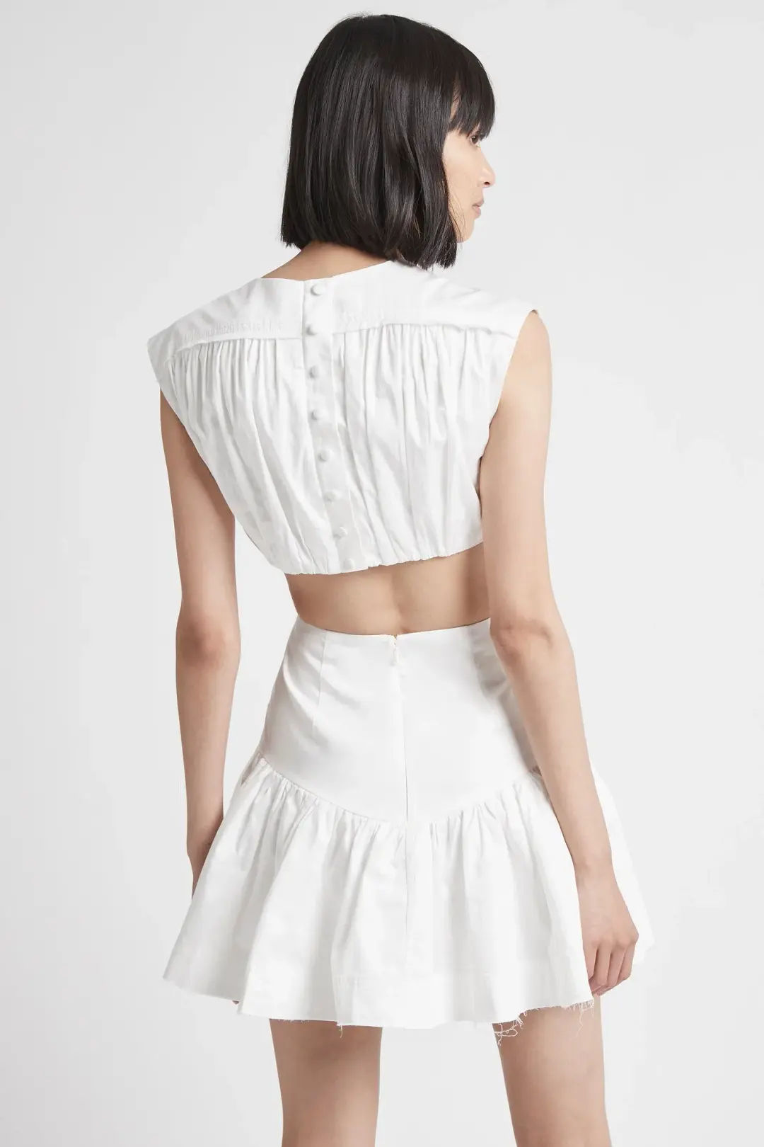 Aje Solstice Cut Out Ring Flip Dress White Size 4 for rent on The Volte - main image