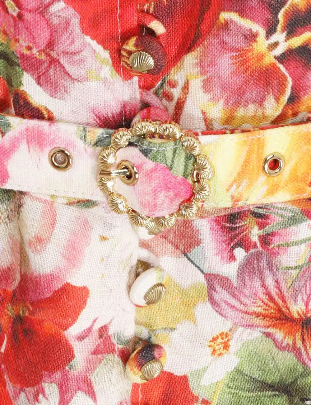 Zimmermann Wonderland Buttoned Mini Elka Poppy Dress Ivory Size AU 8-10 for rent on The Volte - main image