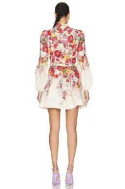 Zimmermann Wonderland Buttoned Mini Elka Poppy Dress Ivory Size AU 8-10 for rent on The Volte - image 2