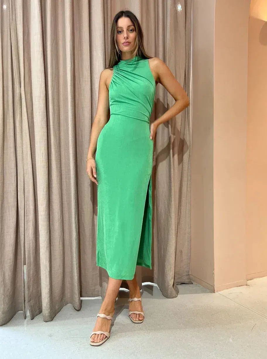 Significant Other Cali Midi Dress Green Size 8 for rent on The Volte - main image