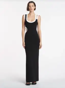 Sir the Label Evalina Cut Out Dress Black Size 2/Au 10